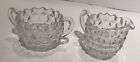 Fosteria Cream And Sugar Fosteria Clear Glass Set Vintage No Chips Or Cracks