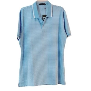 Polo uomo G/Fore GFore grande a righe blu nuova con etichetta - Foto 1 di 5