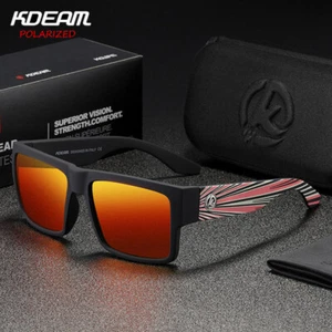 KDEAM große quadratische polarisierte Sonnenbrille Herren Frauen Angeln Fahrbrille - Bild 1 von 13