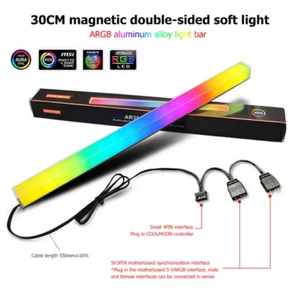 COOLMOON 30CM ARGB RGB Light Bar 5V 3Pin Motherboard Interface New - Afbeelding 1 van 1