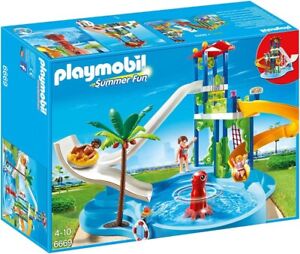 Playmobil 6669 Summer Fun Water Park & Slides Playset New Kids Toy Age 4+ (RARE)