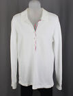 Lilly Pulitzer Off White Multi Trim Cotton Blend Collared Long Sleeve Top Medium