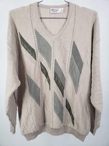 Vintage St Croix Knits Coogi Styled V-Neck Textured Sweater Mens XL Geometric - Picture 1 of 6