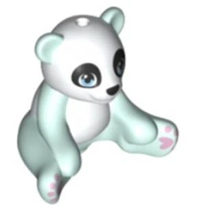 Lego Aqua Panda con ojos azules y patas de lavanda animales salvajes para minifiguras - Imagen 1 de 6