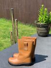 CLICK TAN LEATHER STEEL TOE RIGGER / SAFETY BOOTS, SIZE UK 6.  WORN ONCE ONLY.