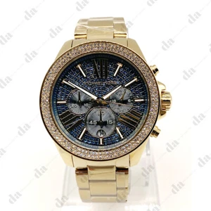 Michael Kors MK6291 42mm Wren Blue Crystal Glitz Chronograph Women's Watch - Picture 1 of 6