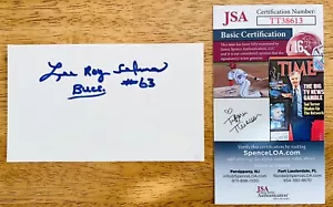 Lee Roy Selmon Signed Autographed 3x5 Card JSA Certified - Bild 1 von 1