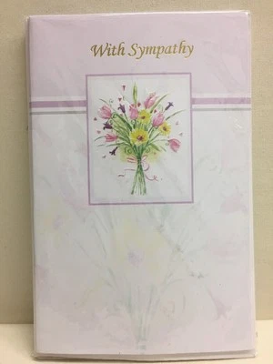 6 With Sympathy Greeting Cards Funeral Flowers Kaleidoscope - Image 1 of 3