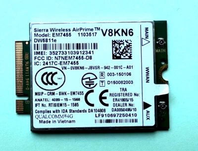 V8KN6 Sierra Wireless AirPrime EM7455 LTE HSPA 4G HF DW5811e  0V8KN6 Wie neu. - Bild 1 von 2