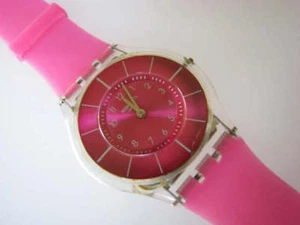 PINK CLASSINESS! Simple, Elegant PINK Swatch SKIN w Silicone Band-RARE! - Picture 1 of 3