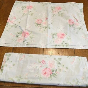 Laura Ashley standard size pillow shams multi soft colors pink roses - Picture 1 of 5