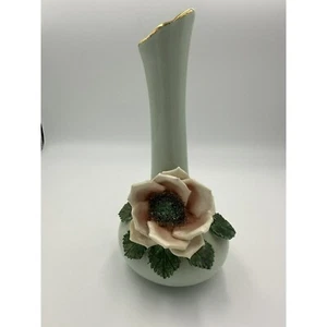 Vintage Grayson Arts California mintgrün aquamarin Porzellan Blumen Rosenstiel Vase 7" - Bild 1 von 6