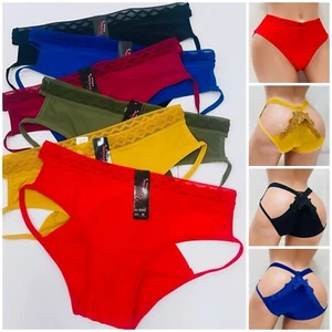 6 Pcs Lot Womens Sexy String Nylon Bikinis Panties Silky Briefs Underwear Sz L - Picture 1 of 15