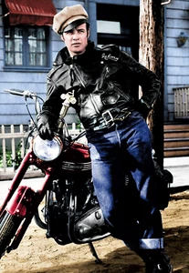 THE WILD ONE - MARLON BRANDO - TRIUMPH 1953 - REFRIGERATOR PHOTO MAGNET @ 3"x5" - Picture 1 of 3