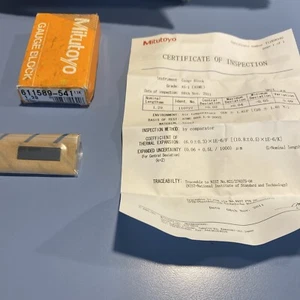 Sealed Mitutoyo Gauge Block With Paperwork Steel ASME 1 611589-541.    1.29mm - Picture 1 of 3