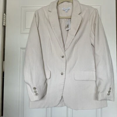 And Now This Women's NEW Blazer Large Soft White Corduroy Pockets Buttons Work - Image 1 of 4
