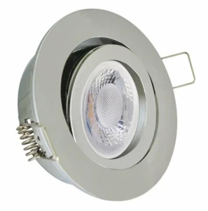 LED Einbaustrahler 5W 9 SMD GU10 + Rahmen chrom Rund schwenkbar - Bild 1 von 5