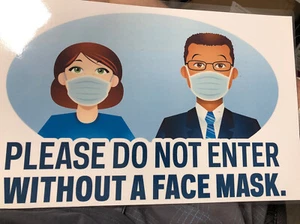 Laminiertes ENTER MIT MASKE Schild Packung mit 5 Stück (wasserdicht & reinigbar) 11 x 17 Zoll - Bild 1 von 1