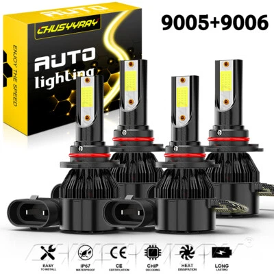 Para Honda Accord 2003-2007 Faro LED 4 bombillas blancas de luz alta/baja Foto 1 de 4