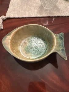 Edgecomb Potters Maine Cream Crystalline Fish Studio Art Pottery Bowl Gorgeous - Picture 1 of 8