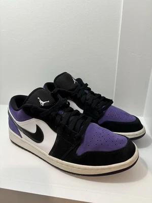 Tênis Nike Air Jordan 1 baixo masculino tamanho 11 roxo quadra 553558-125 - Imagem 1 de 4