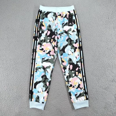 Pantalones Adidas Niñas 14 Multicolor Pastel Camuflaje 3 Rayas Tricot Jogger Ajuste Regular Foto 1 de 4