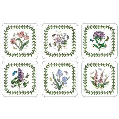 Pimpernel Botanic Garden Coasters Cork-Backed Set of 6 Stain Heat Resistant