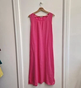 Bellambia Hot Pink Kleid Medium Leinenmischung Made in Italy Sommer - Bild 1 von 9
