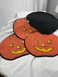Halloween Jack O Laterne Kürbis Tischset 4er Set Orange - Bild 1 von 6