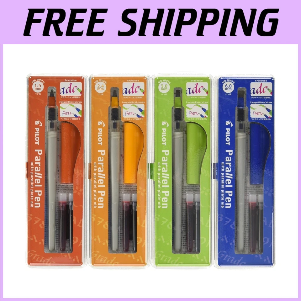 Plumas de caligrafía multicolor - 4 tamaños de plumín + tinta extra Foto 1 de 4