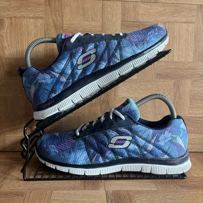 Skechers Flex Appeal Lightweight Navy/Mint Trainers 12061 UK Size 5 - Image 1 of 4