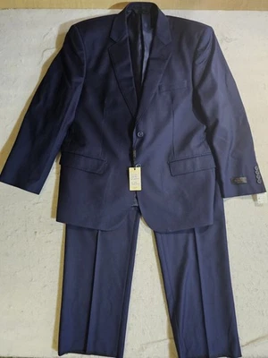 NWTs Baroni Classic Super 150s 2pc Suit 100% Wool Navy Blu 2 Button Mens 44R 38S - Image 1 of 4