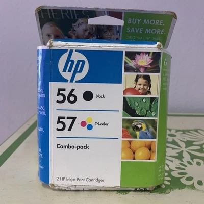 Paquete combinado de cartuchos de tinta originales HP 56 57 C9321FN 2009 OEM caducados 7/2009 Foto 1 de 4