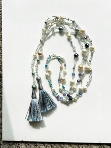 34 Inches Long Necklace With 2 Tassels For Women 
