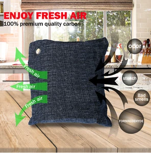 4 x 200g carbon charcoal bamboo bags, remove smells air purifying - Picture 1 of 12
