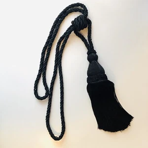Deco Pro Elegant Tassel Black 8" Tieback Midnight's Embrace [Invidual] - Picture 1 of 8