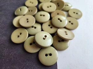 12 Sage Green slightly domed 2-hole sew-through plastic buttons 3/4" 19mm - Picture 1 of 6