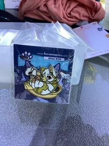 Fursona Pins fursonapins kittea cat kitty tea kitten cute feline cats enamel pin - Picture 1 of 2