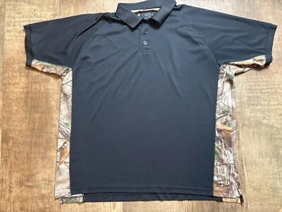 Redhead Collared Shirt Mens 2 XL Black Camouflage Camo Short Sleeve Polo - Image 1 of 4
