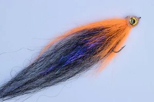 Fliegentom 1127 - Schwarz - oranger Baitfisch Hechtstreamer / Pikestreamer - Bild 1 von 5