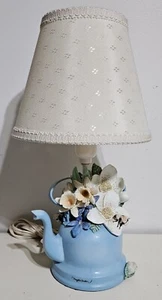 Marjolein Bastin Nature's Sketchbook Blue Teapot Lamp with Shade - TESTED - Picture 1 of 23