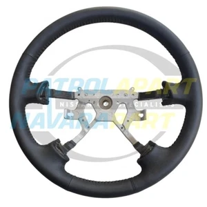 Black Leather Steering Wheel For Nissan Patrol GU Y61 Series 4 Onwards - Picture 1 of 1