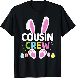 Easter cousin crew with bunny and eggs for family T-Shirt Hoodie - Picture 1 of 10