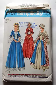 Disfraz de Vestido Colonial Simplicity 6787 Misses' Bicentenario ©1974 talla 10 UC FF - Imagen 1 de 2