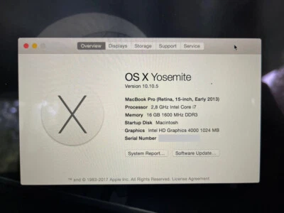 Apple MacBook Pro 15.4" Early 2013 (Intel Core i7, 2.8 GHz, 16GB) - Immagine 1 di 4