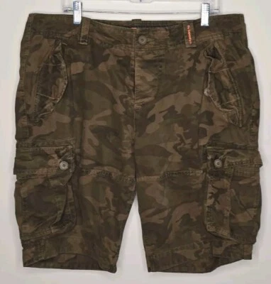 Superdry Pantalones Cortos Para Hombre XXL Verde Camuflaje Carga Utilidad Informal Militar Pantalones Cortos W38 Foto 1 de 4