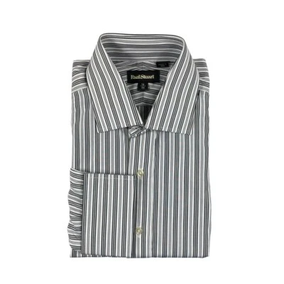 Paul Stuart White Black Striped Cotton French Cuff Button Front 16/36 USA NWT - Image 1 of 4