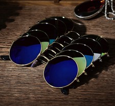 Men Women Vintage Round Mirrored Sunglasses Eyewear Outdoor Sports Glasses