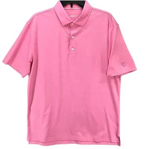Johnnie O Polo Mens L Pink Short Sleeve Jersey Performance Golf UPF50 Soft Shirt - Picture 1 of 12