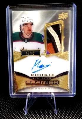 2022-23 Upper Deck Premier MATIAS MACCELLI Acetate Rookie Auto Patch Gold #57/65 - Image 1 of 2